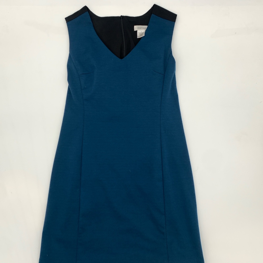Barneys New York Blue & Black A-Line Knee Length Shift Dress - Size 2